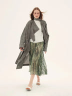Sand-Washed Ribbon Detail Trench Coat