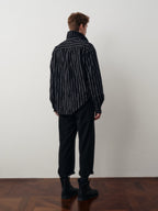Wrinkled Striped Cotton Blend Shirt