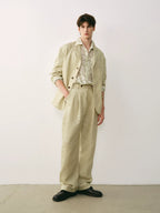 Botanical Print Linen Blend Shirt