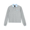 Contrast Collar Long Sleeve Polo