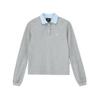 Contrast Collar Long Sleeve Polo