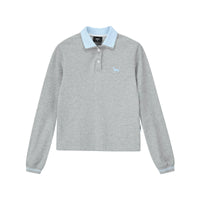 Contrast Collar Long Sleeve Polo
