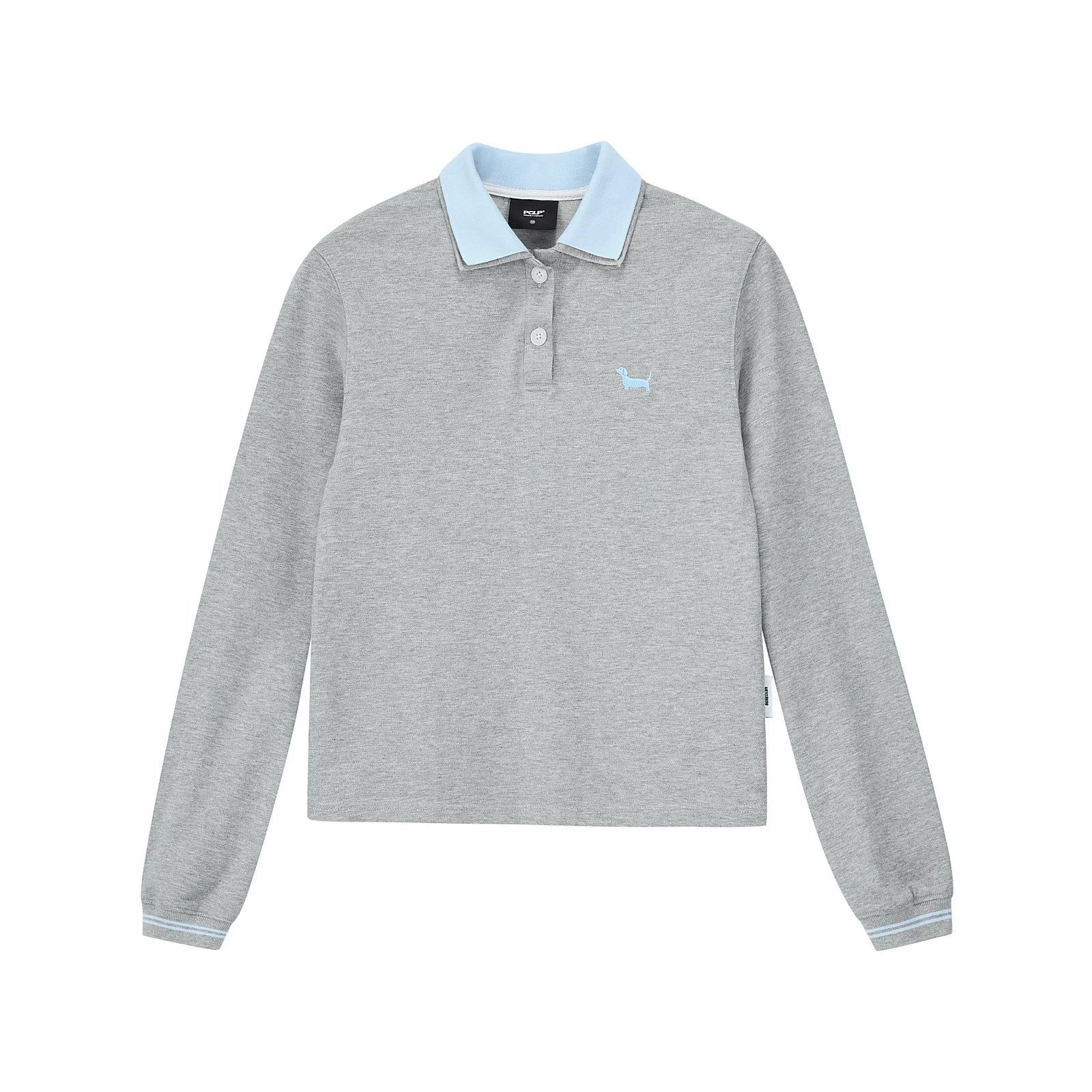 Contrast Collar Long Sleeve Polo