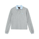 Contrast Collar Long Sleeve Polo