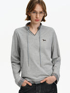 Dachshund Embroidered Layered Sweatshirt