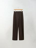 Wool Blend Pleated Tailored Trousers
