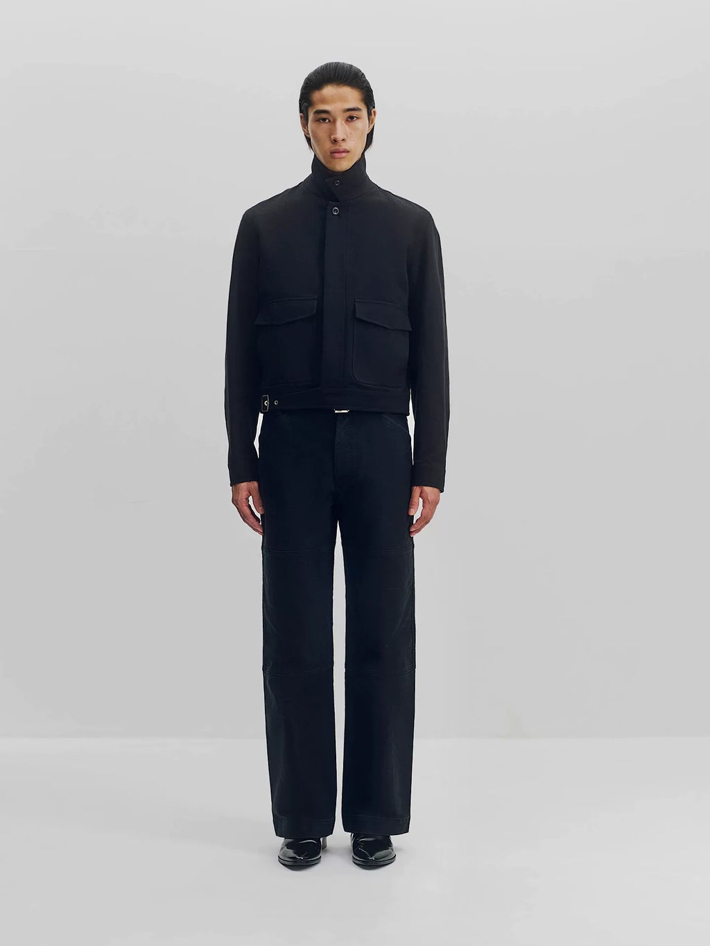 Wool Blend Cropped Field Jacket