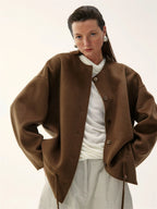 Double-Sided Wool Blend Minimalist Jacket