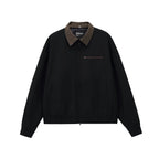 Convertible Plaid Collar Harrington Jacket