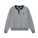 Striped Wool-Blend Henley Sweater