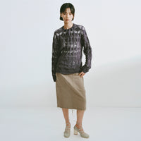 Distressed Diamond Knit Wool Pullover