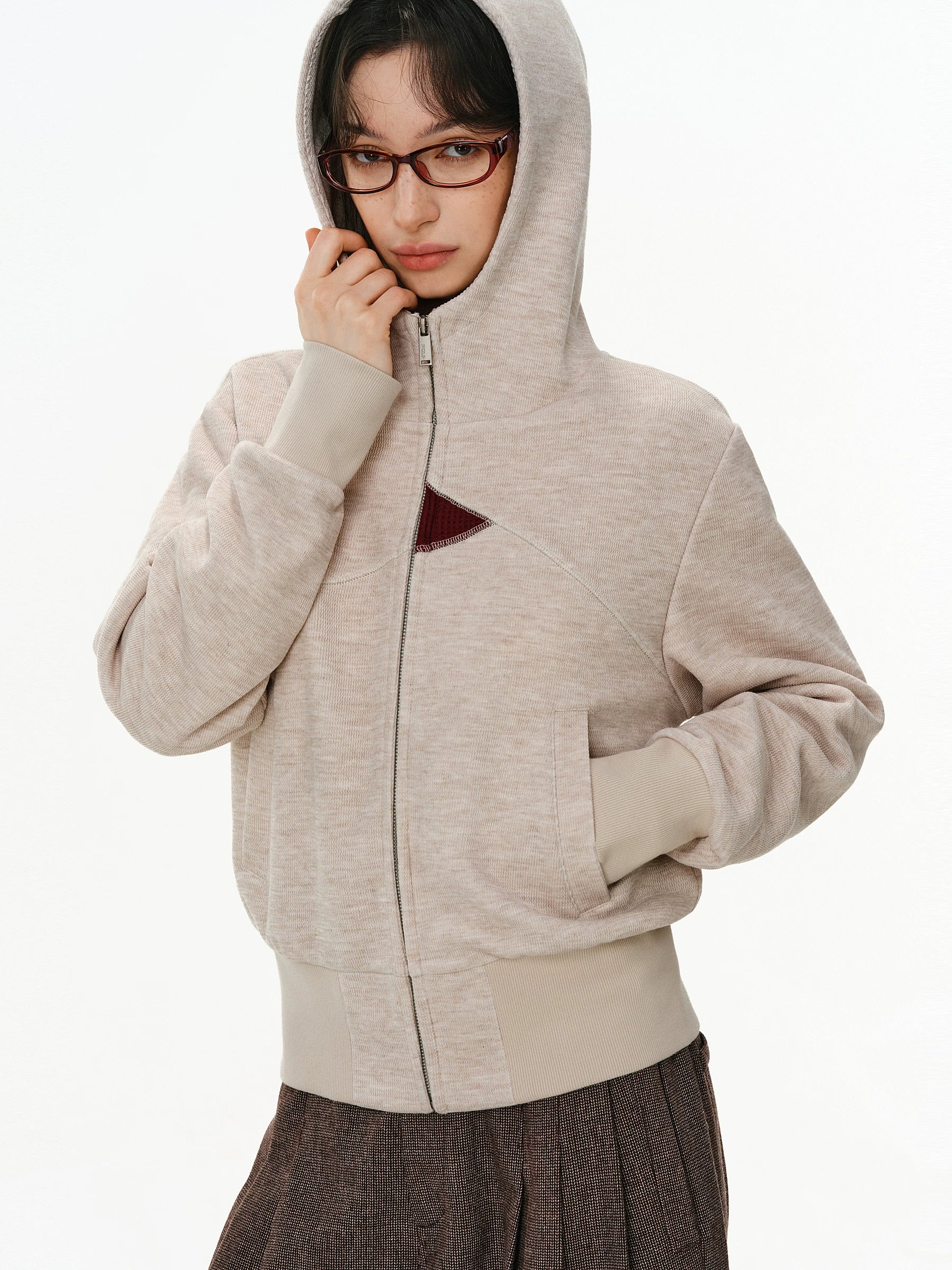 Color-Block Hooded Zip Jacket