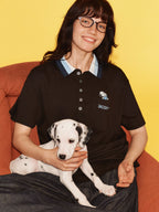 Snoopy Embroidered Cotton Polo Shirt