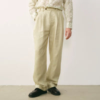 Linen Double Pleated Trousers