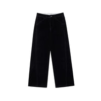 Flocked Velvet Wide-Leg Trousers