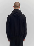 Wool Blend Full-Zip Hooded Jacket