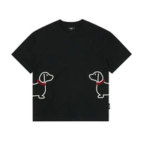 Embroidered Puppy Graphic Cotton T-Shirt