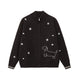 Embroidered Puppy Motif Zip-Up Cardigan