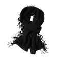 Textured Tassel Fringe Wool Scarf