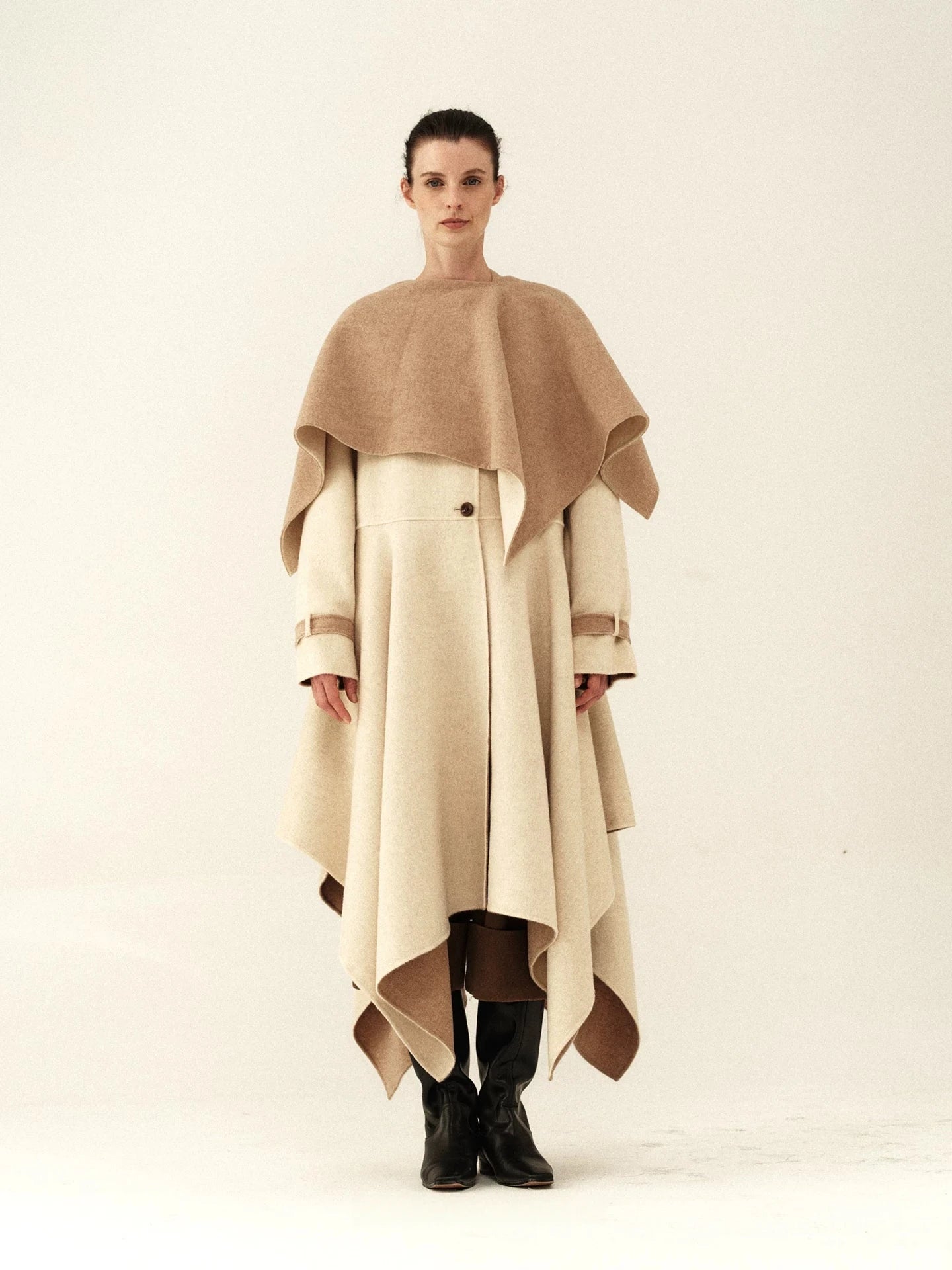 Australian Wool Two-Tone Oversized Coat