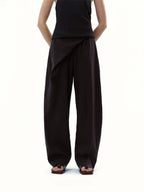 Diagonal Placket Curved Tailored Trousers