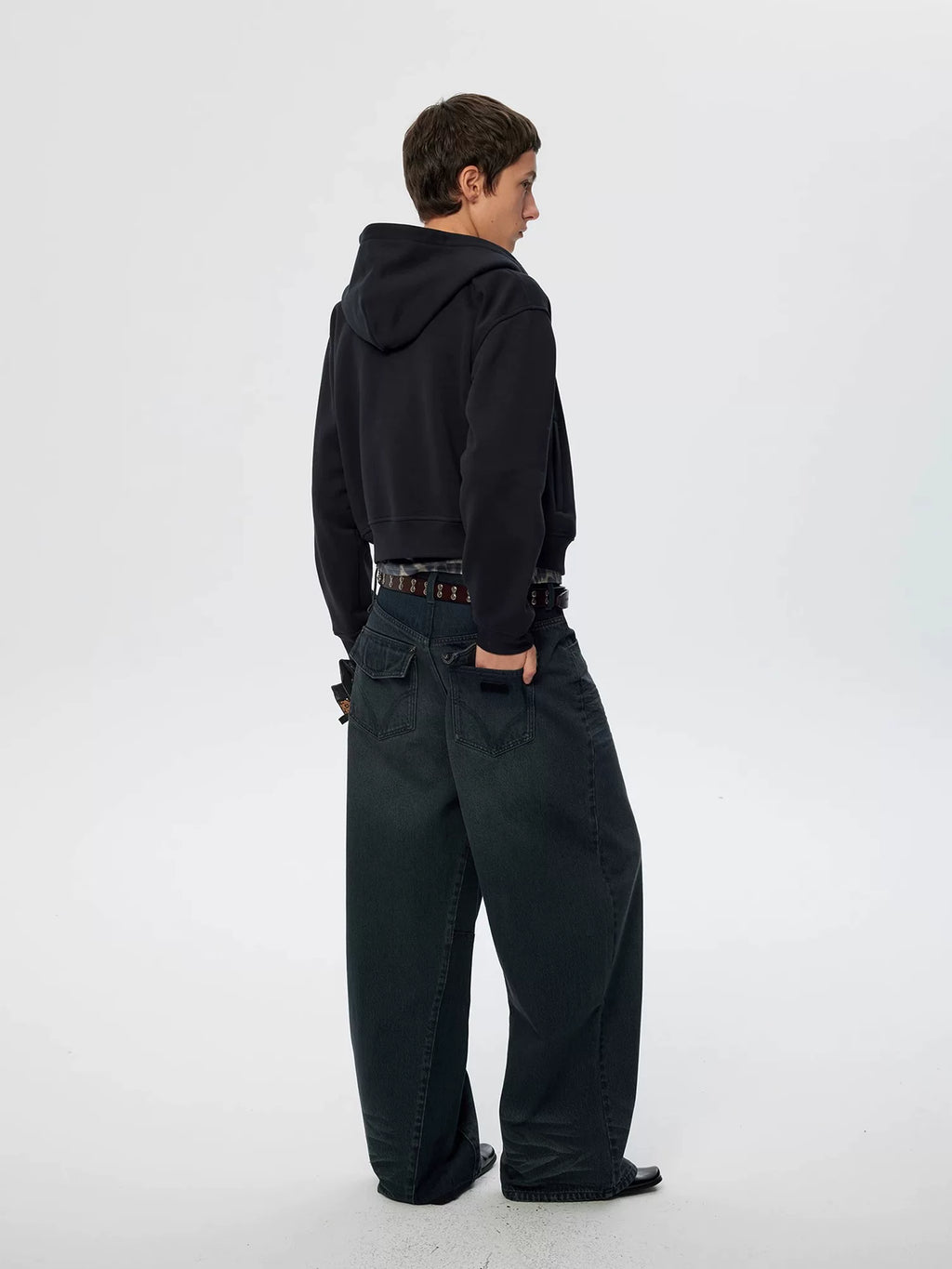 Distressed Patchwork Loose Fit Jeans