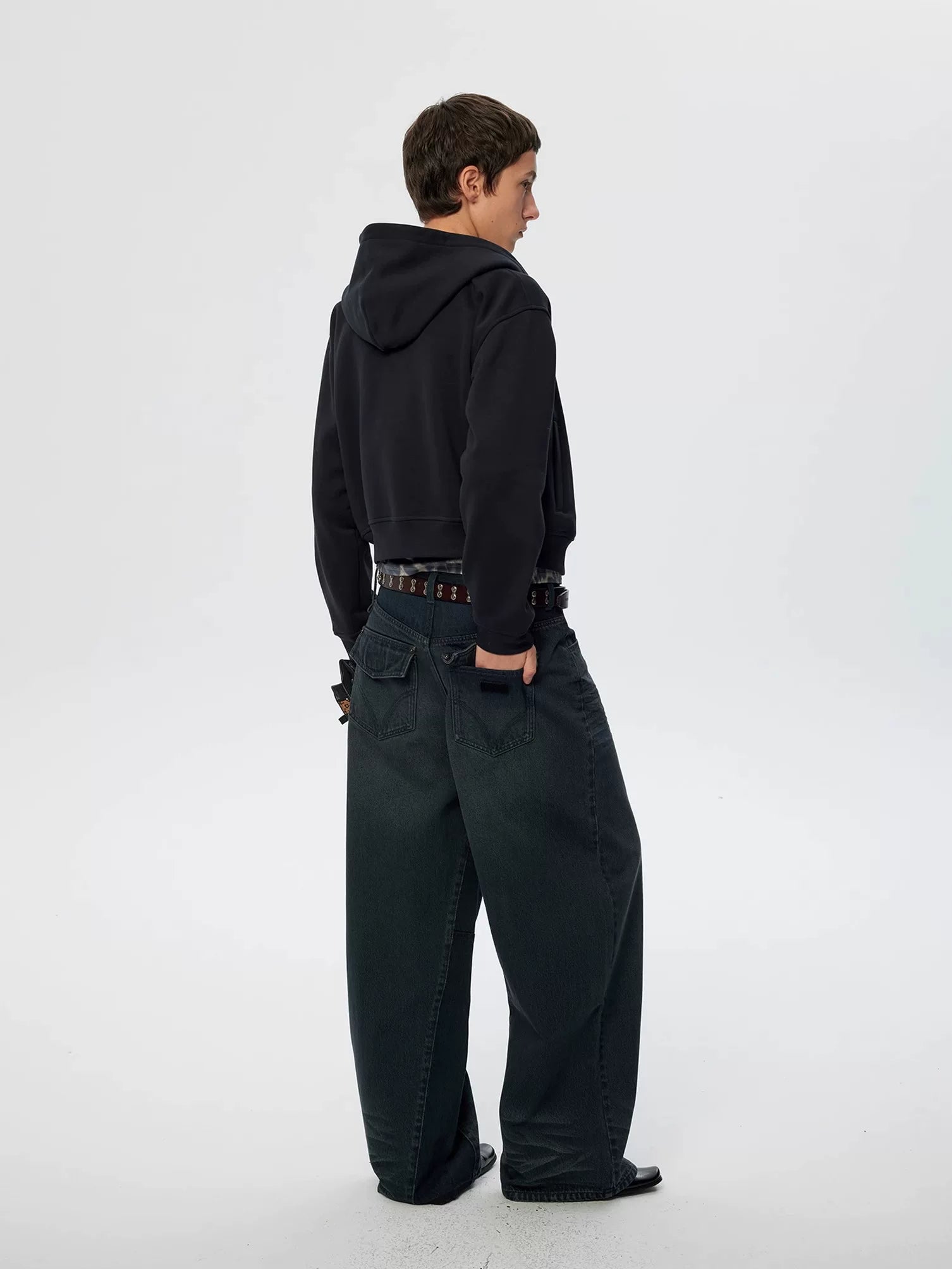 Distressed Patchwork Loose Fit Jeans