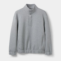 Magnetic Button Mock Neck Sweatshirt