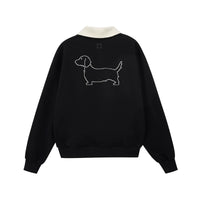 Embroidered Puppy Polo Sweatshirt