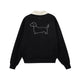 Embroidered Puppy Polo Sweatshirt
