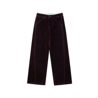 Flocked Velvet Wide-Leg Trousers