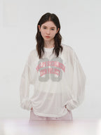Graphic Print Oversized Long-Sleeve Tee