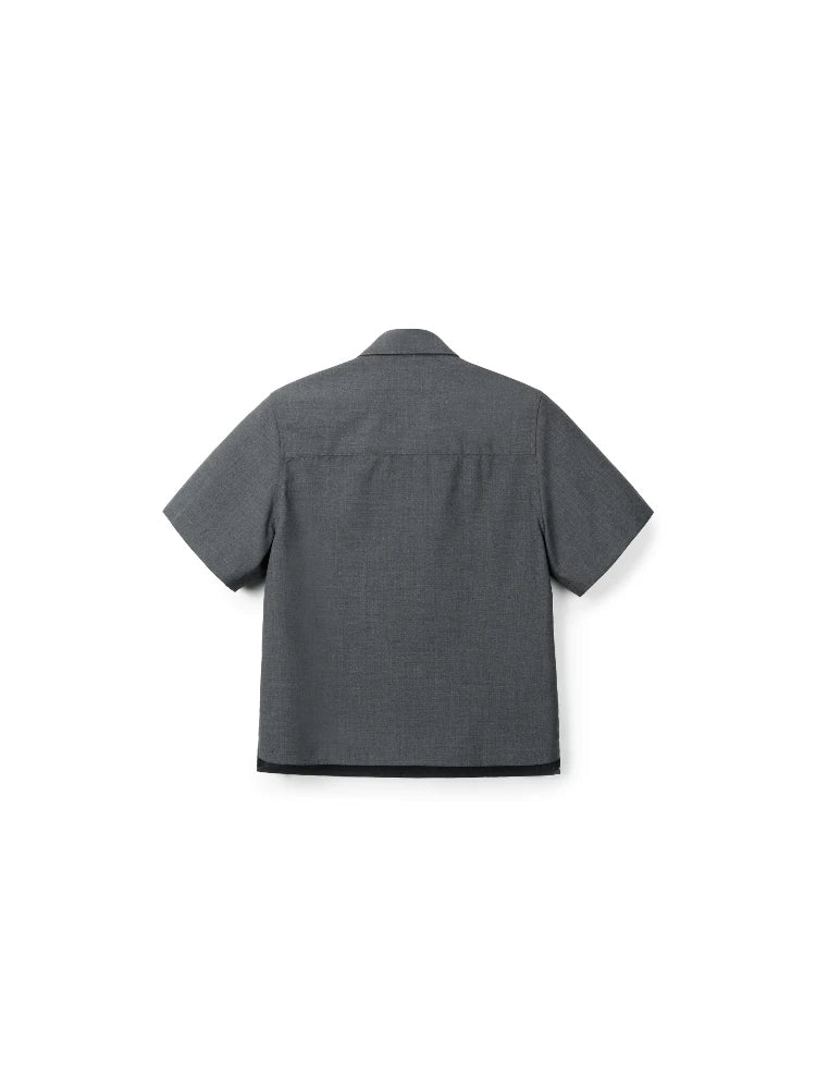 Wool Blend Utility Short Sleeve Shirt
