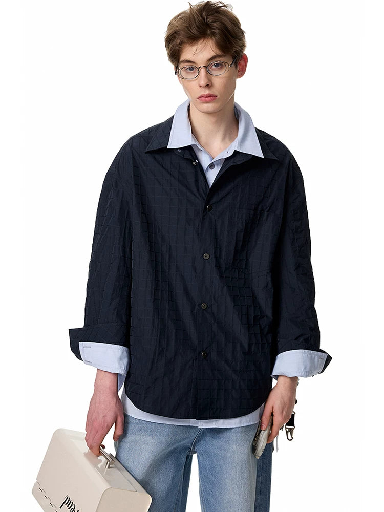 Textured Oversized Layered Shirt