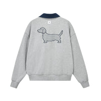 Embroidered Puppy Polo Sweatshirt