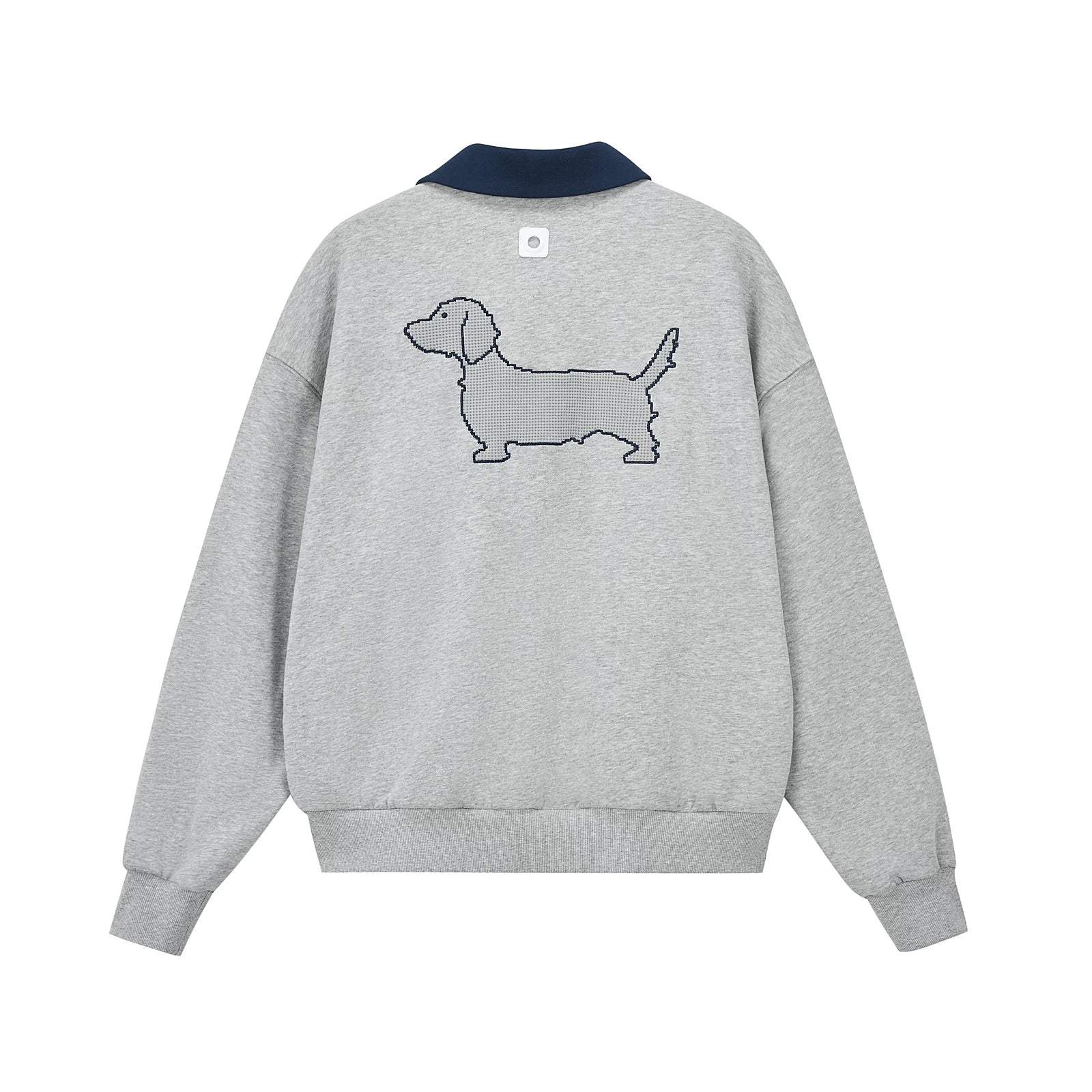 Embroidered Puppy Polo Sweatshirt