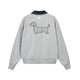 Embroidered Puppy Polo Sweatshirt