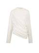 Echo Draped Wool Turtleneck Top