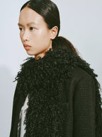 Faux Fur Trim Tweed Jacket