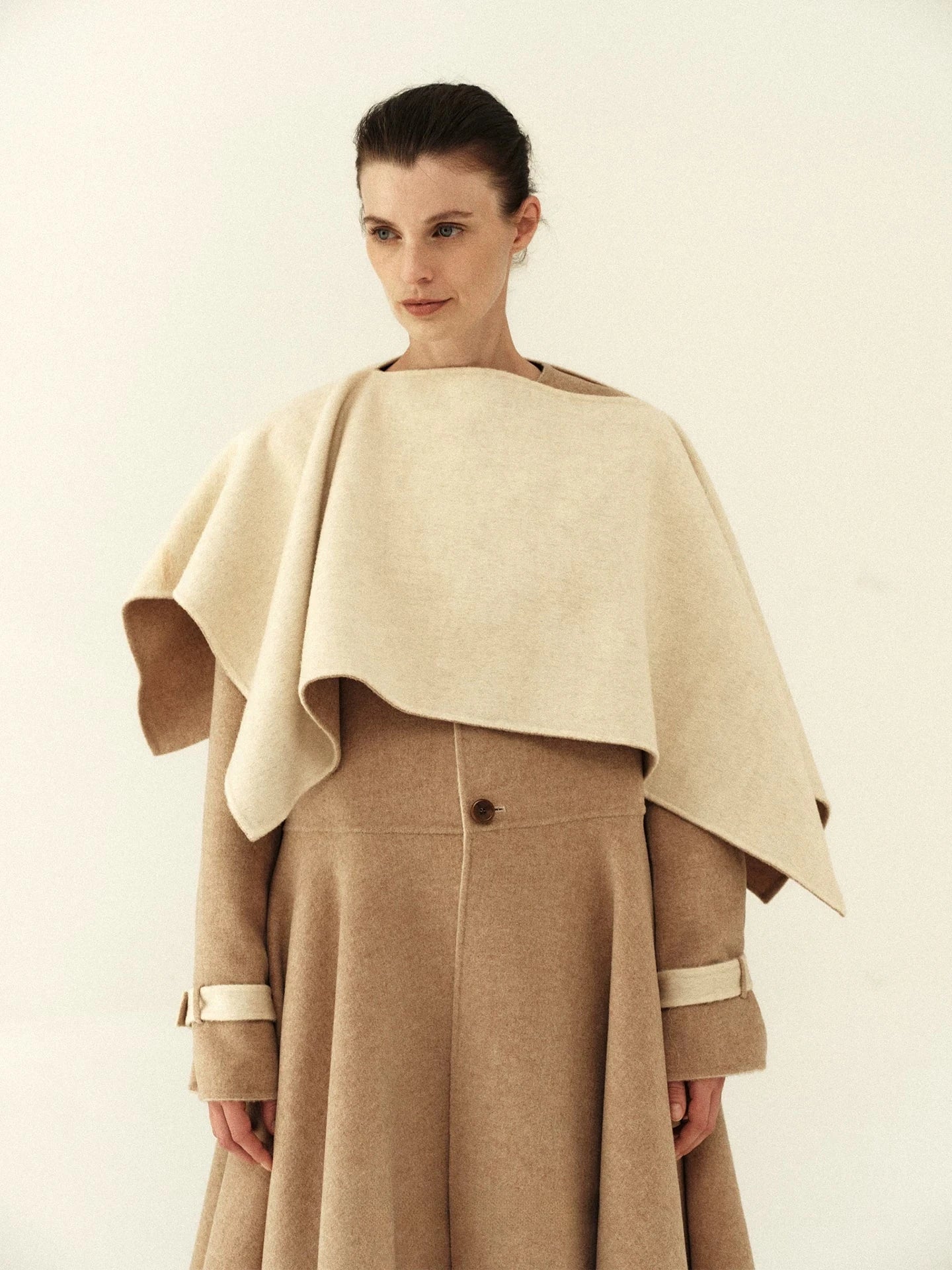 Australian Wool Two-Tone Oversized Coat
