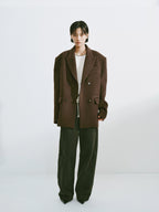 Oversized Wool Blend Double-Breasted Blazer