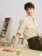 Botanical Print Cuban Collar Shirt