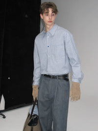 Plaid Cotton Button-Down Shirt
