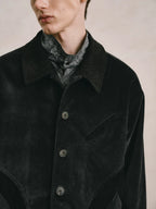 Patchwork Corduroy Button-Down Jacket
