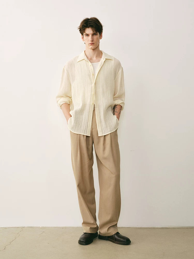 Cotton Ramie Blend Relaxed Shirt