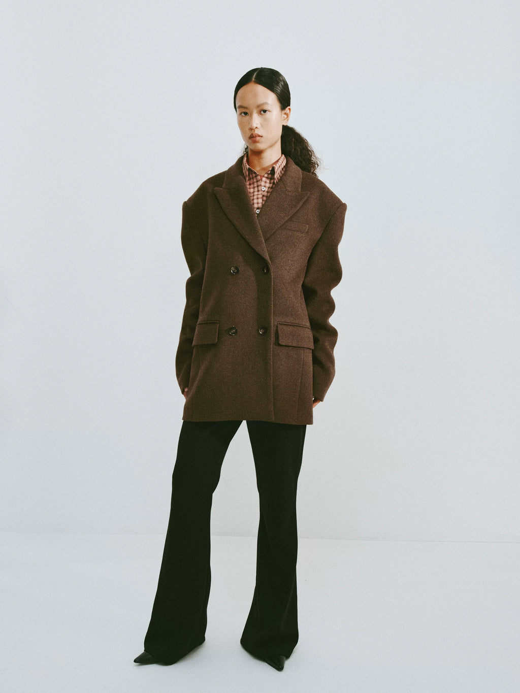 Oversized Wool Blend Double-Breasted Blazer