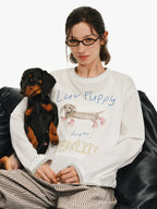 Graphic Print Cotton Crewneck Sweatshirt