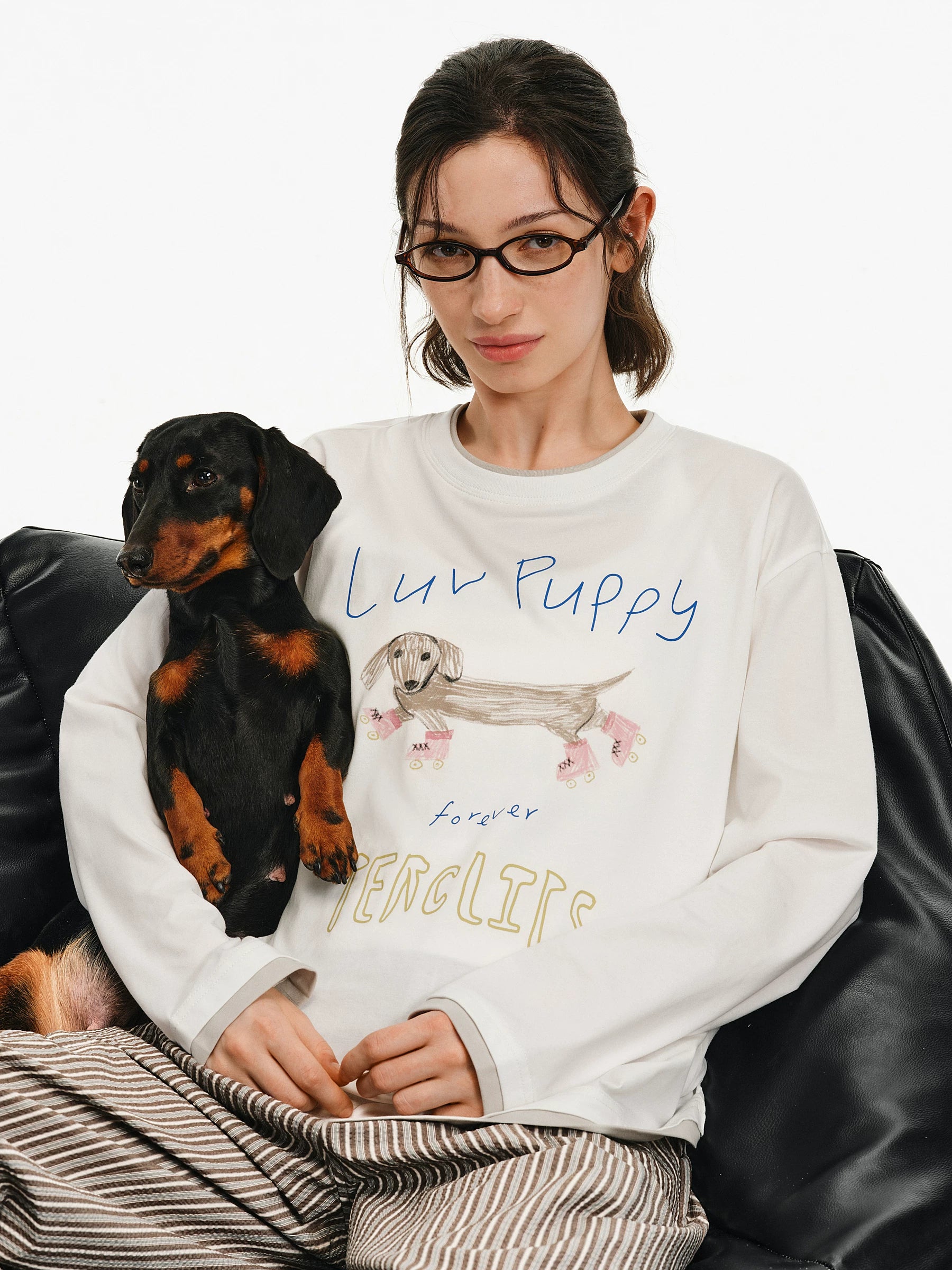 Graphic Print Cotton Crewneck Sweatshirt