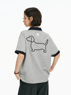 Embroidered Puppy Cotton Polo Shirt