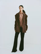 Oversized Wool Blend Double-Breasted Blazer